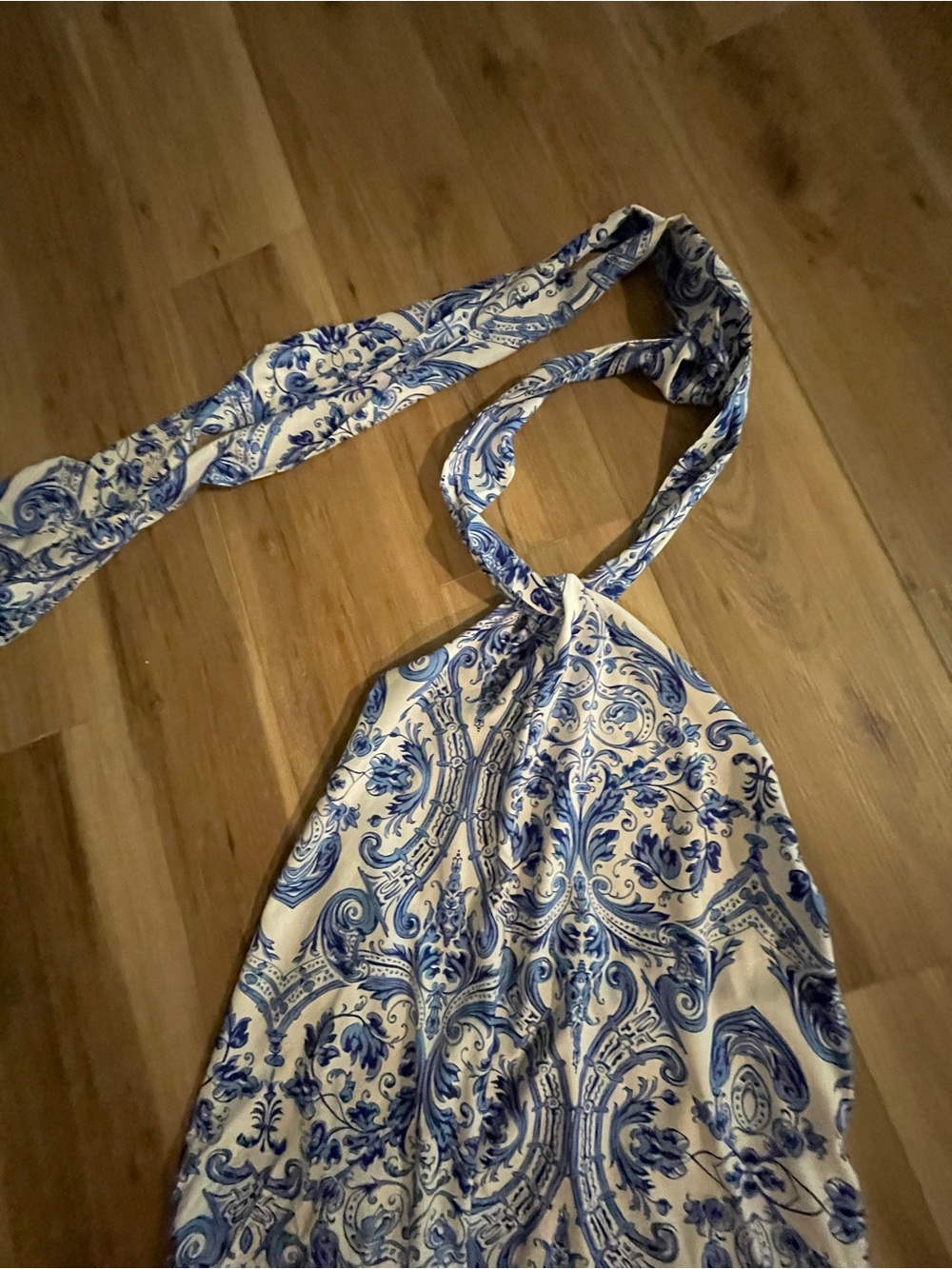 Blue and White Paisley Halter Top
